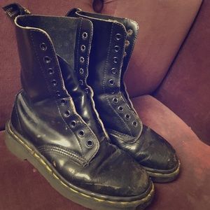 Dr Marten boots size 4, black, beaten and broken